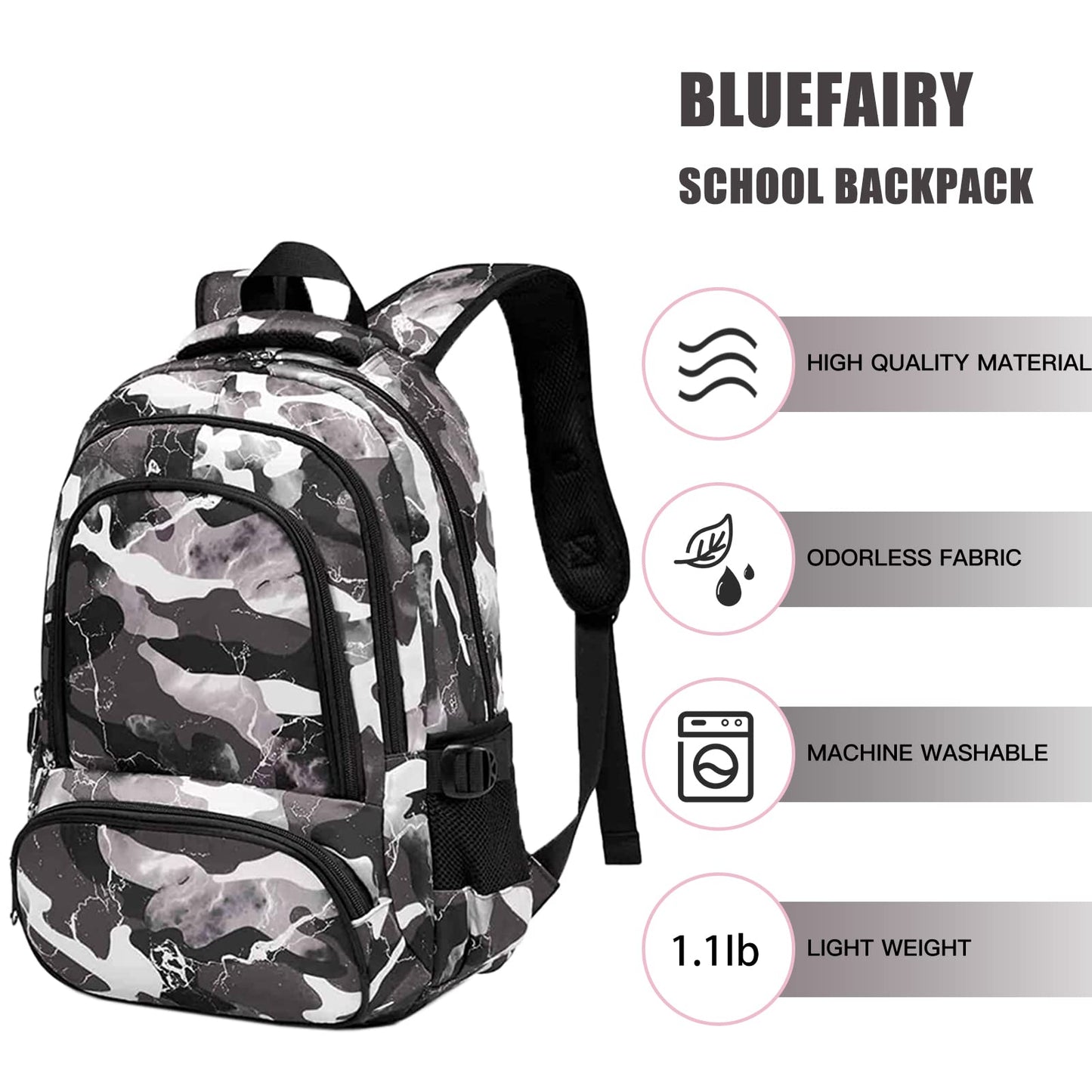 BLUEFAIRY 17" Kids Backpack for Boys
