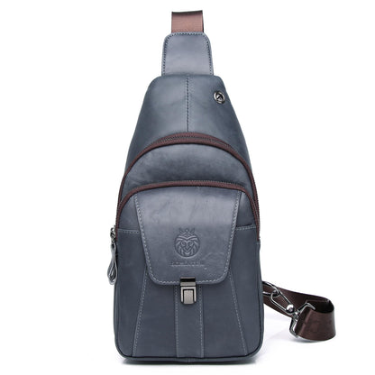 LUKZIJAES Genuine Leather Sling Bag for Men