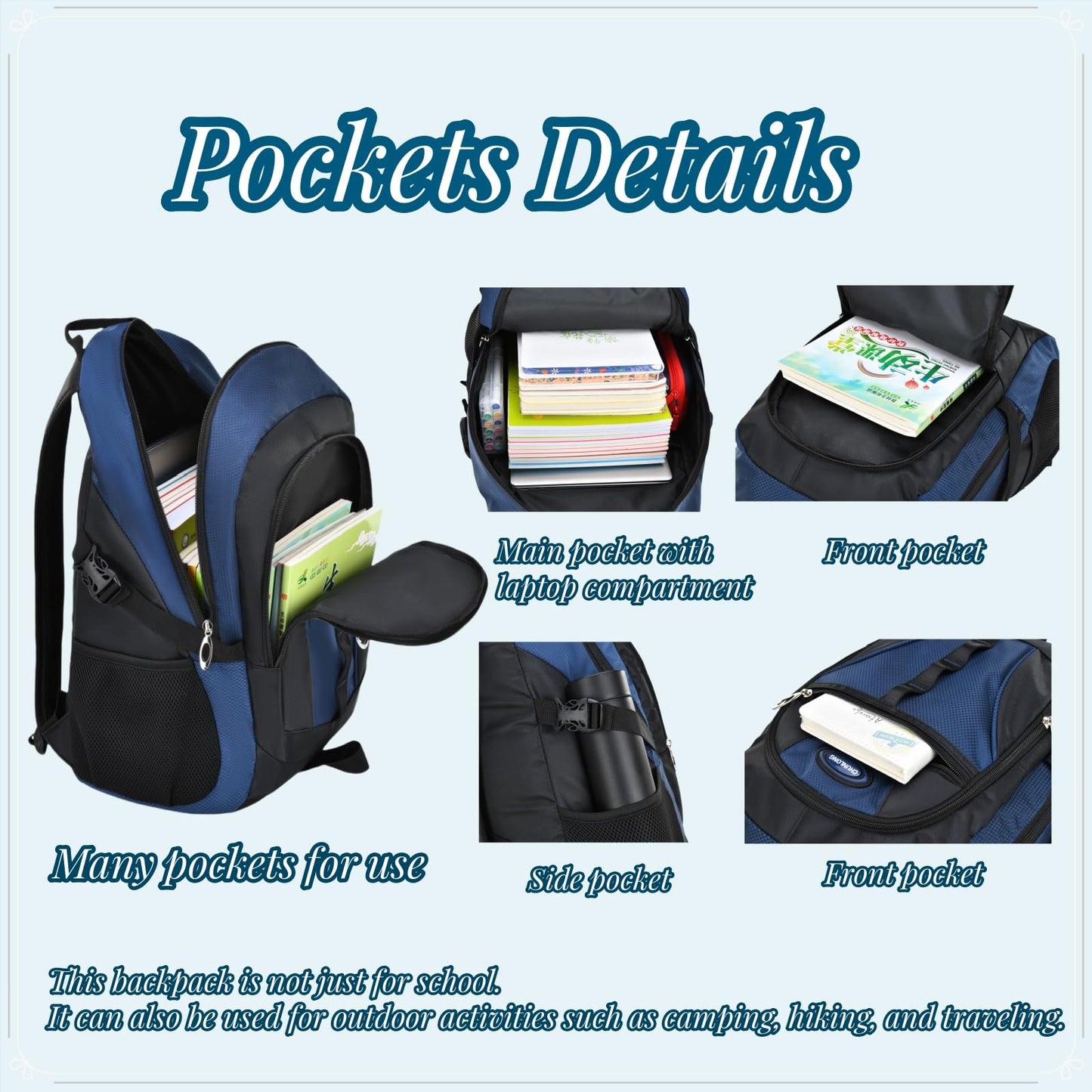 Men's Retro Travel & College Backpack, Large Capacity