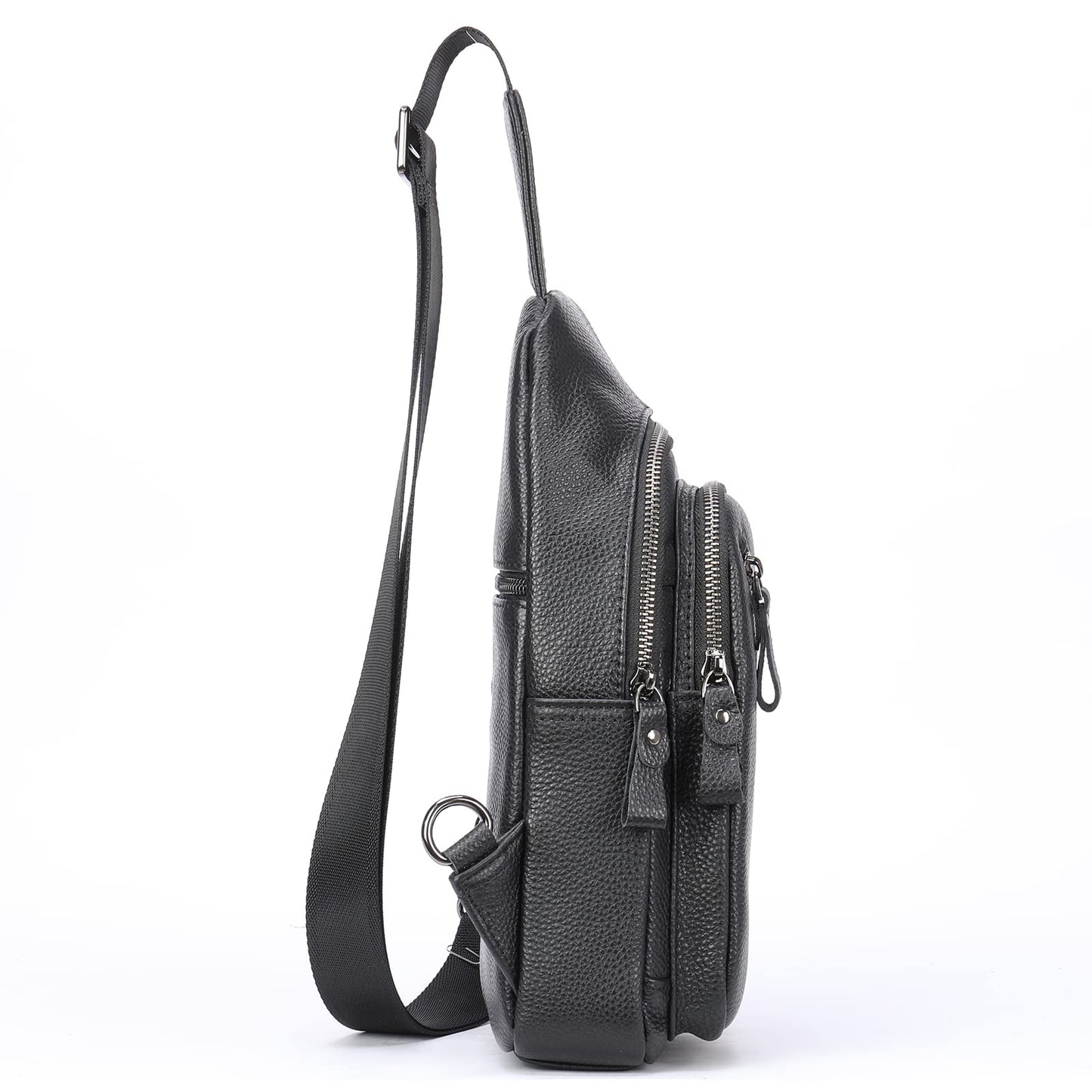 LUKZIJAES Genuine Leather Sling Bag for Men