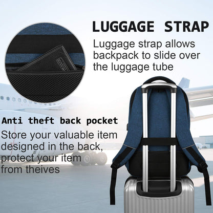 Anti-Theft Laptop Backpack with USB – 15.6" Black