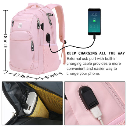 Anti-Theft Laptop Backpack with USB – 15.6" Black
