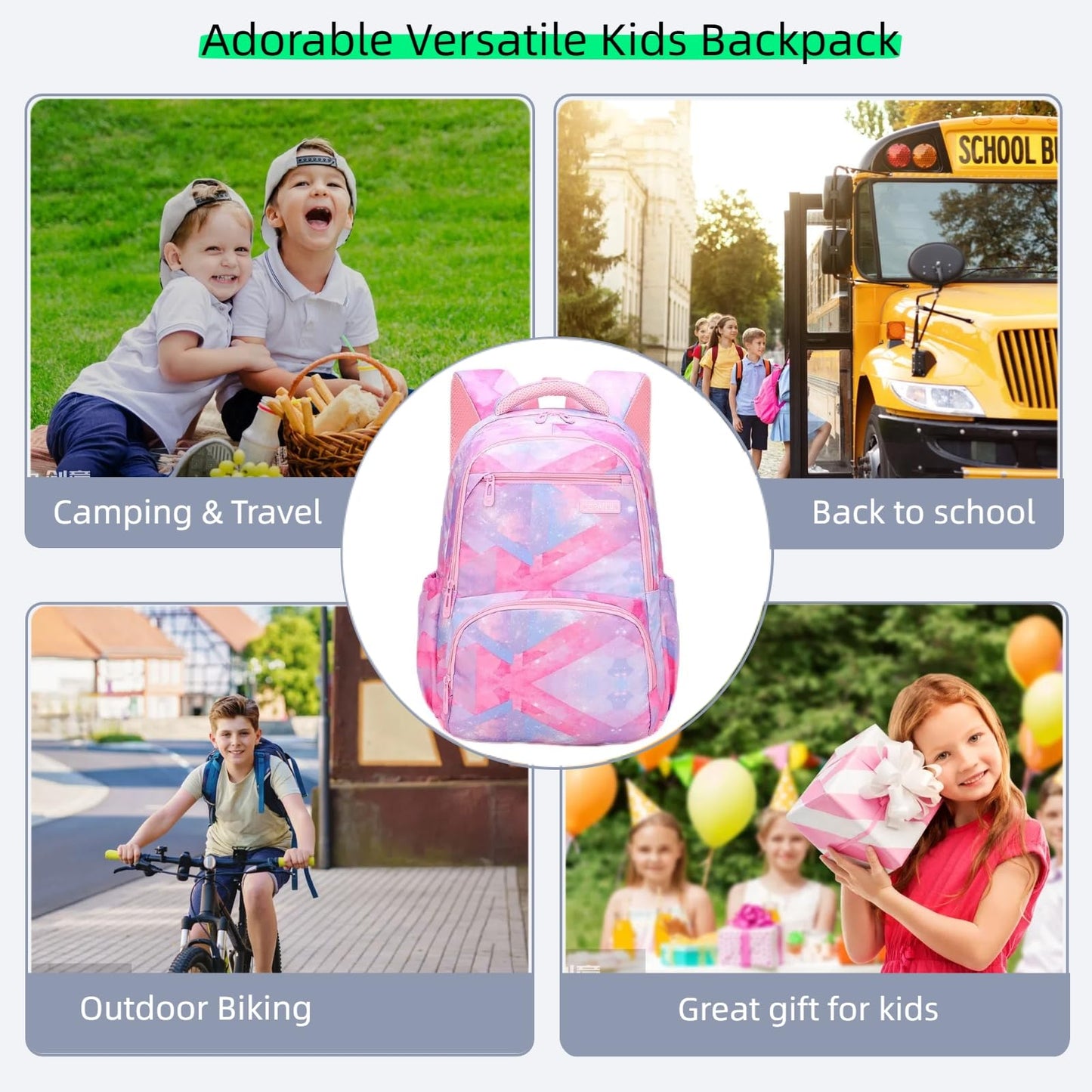 MITOWERMI Kids School Backpack, Purple