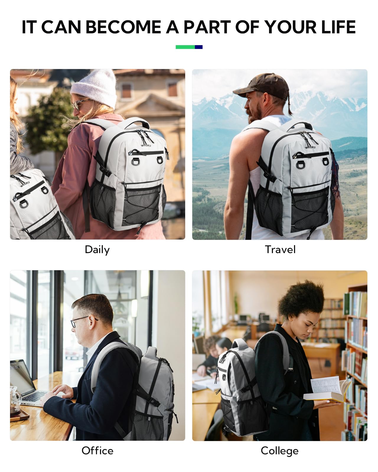 WATERFLY 22L Lightweight Travel & Hiking Backpack