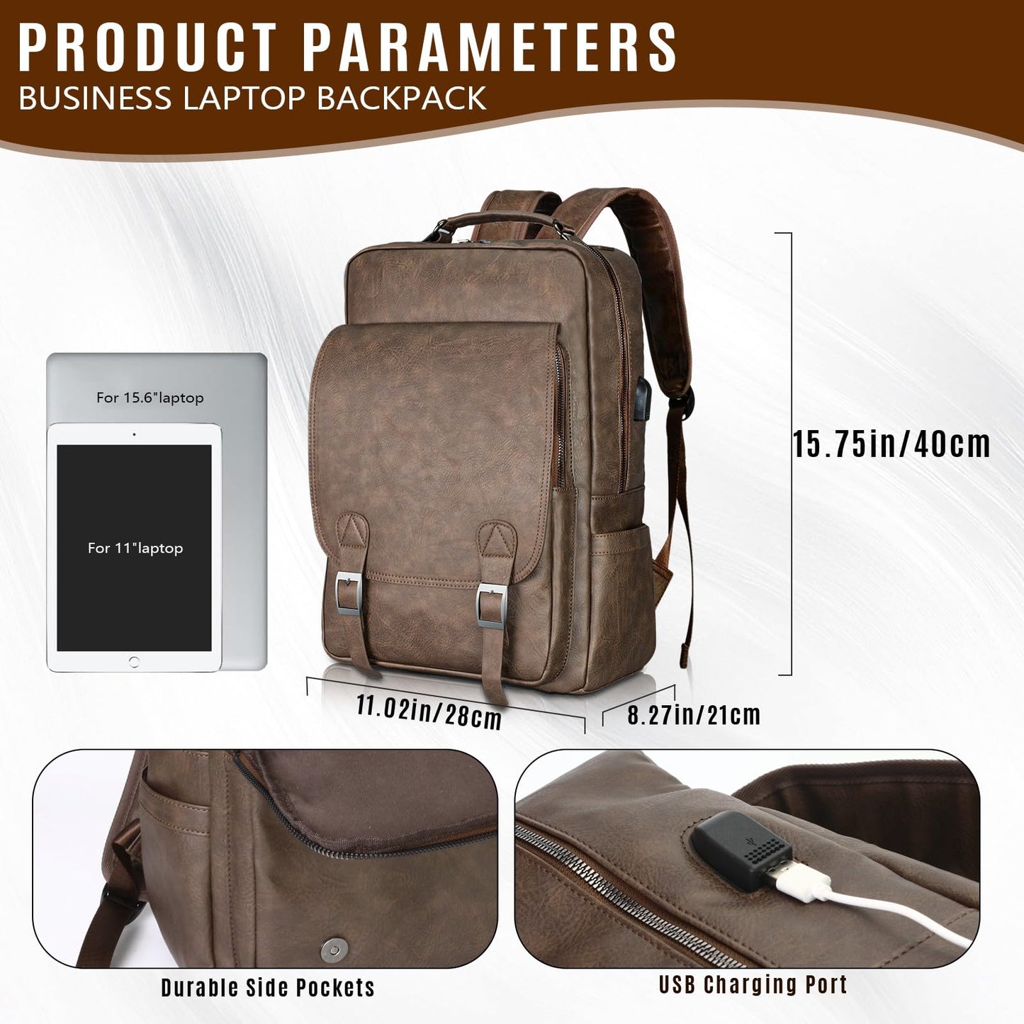 15.6" Waterproof Laptop Backpack with USB