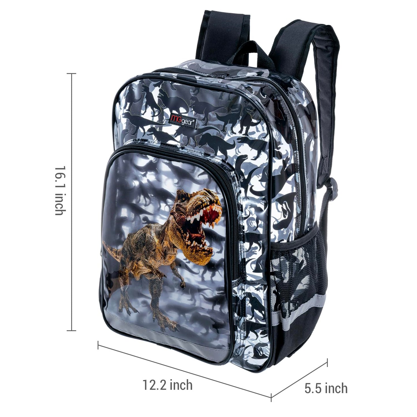 20-Pack 16" Clear Dinosaur Kids Backpacks