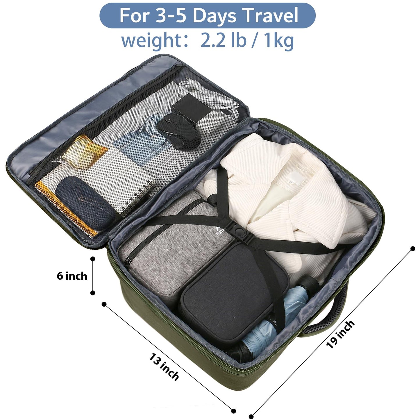 MATEIN 40L Carry-On Travel Backpack, Black