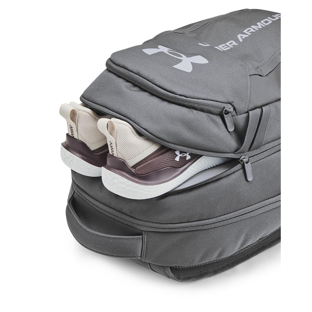 Under Armour Hustle 6.0 Backpack, Black/White