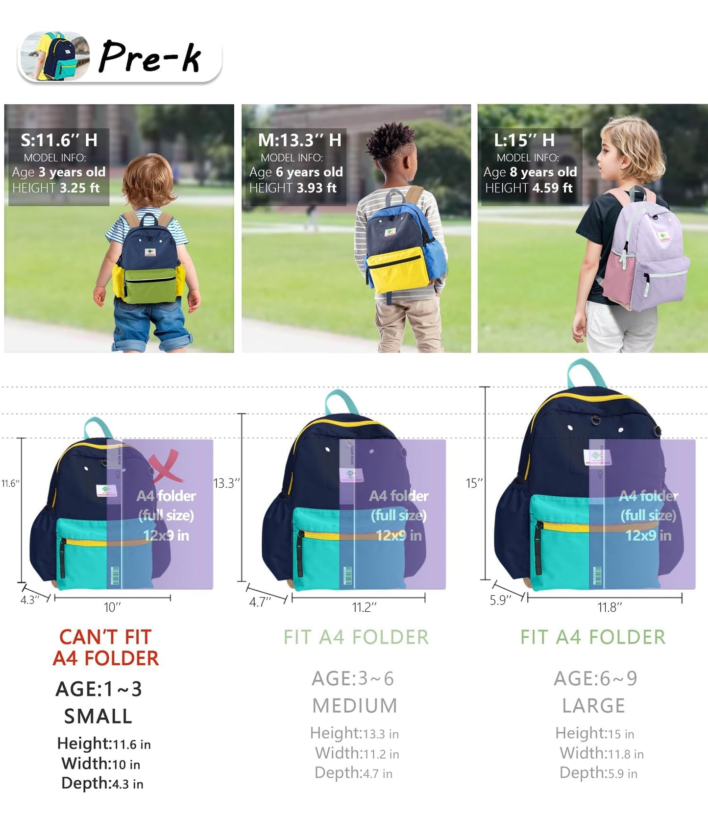 Kids' Toddler Backpack for School, Ages 3-5