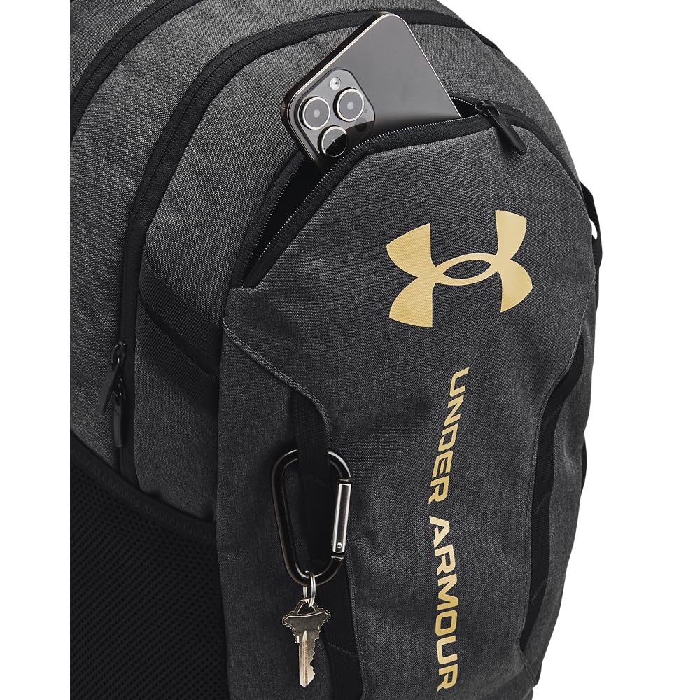 Under Armour Hustle 6.0 Backpack, Black/White