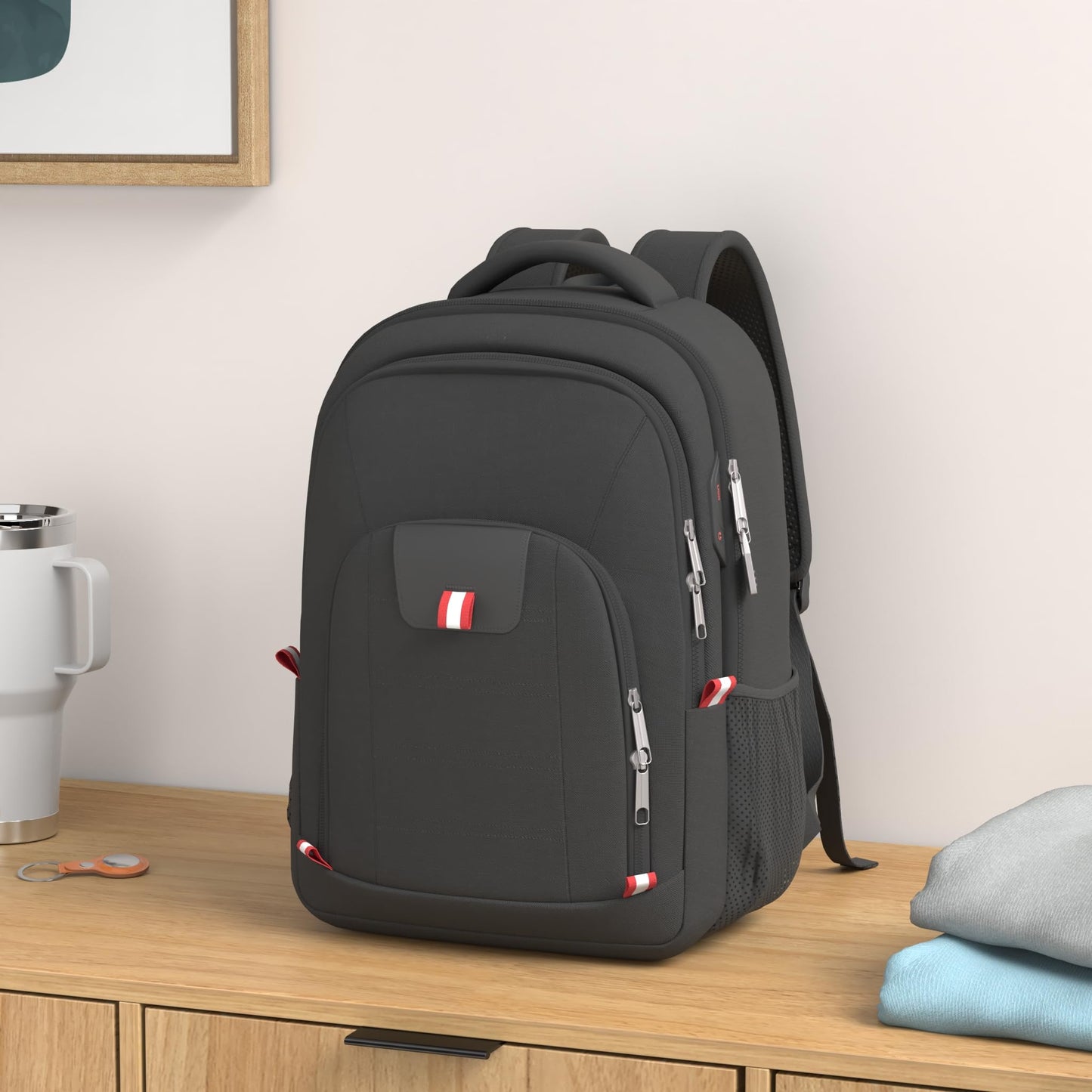 Travel Laptop Backpack, Black Backpack for Men and Women