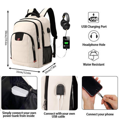 Travel Laptop Backpack, Black Backpack for Men and Women