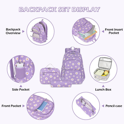 Goldwheat Daisy Backpack Set, 3pcs