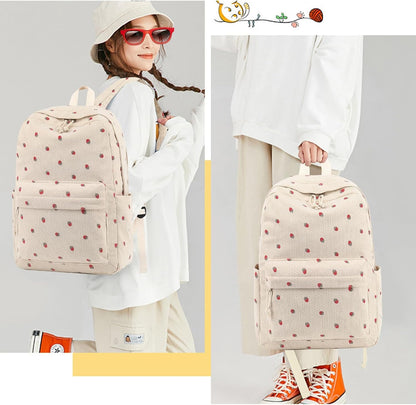 School Backpack for Teen Girls & Women, Corduroy
