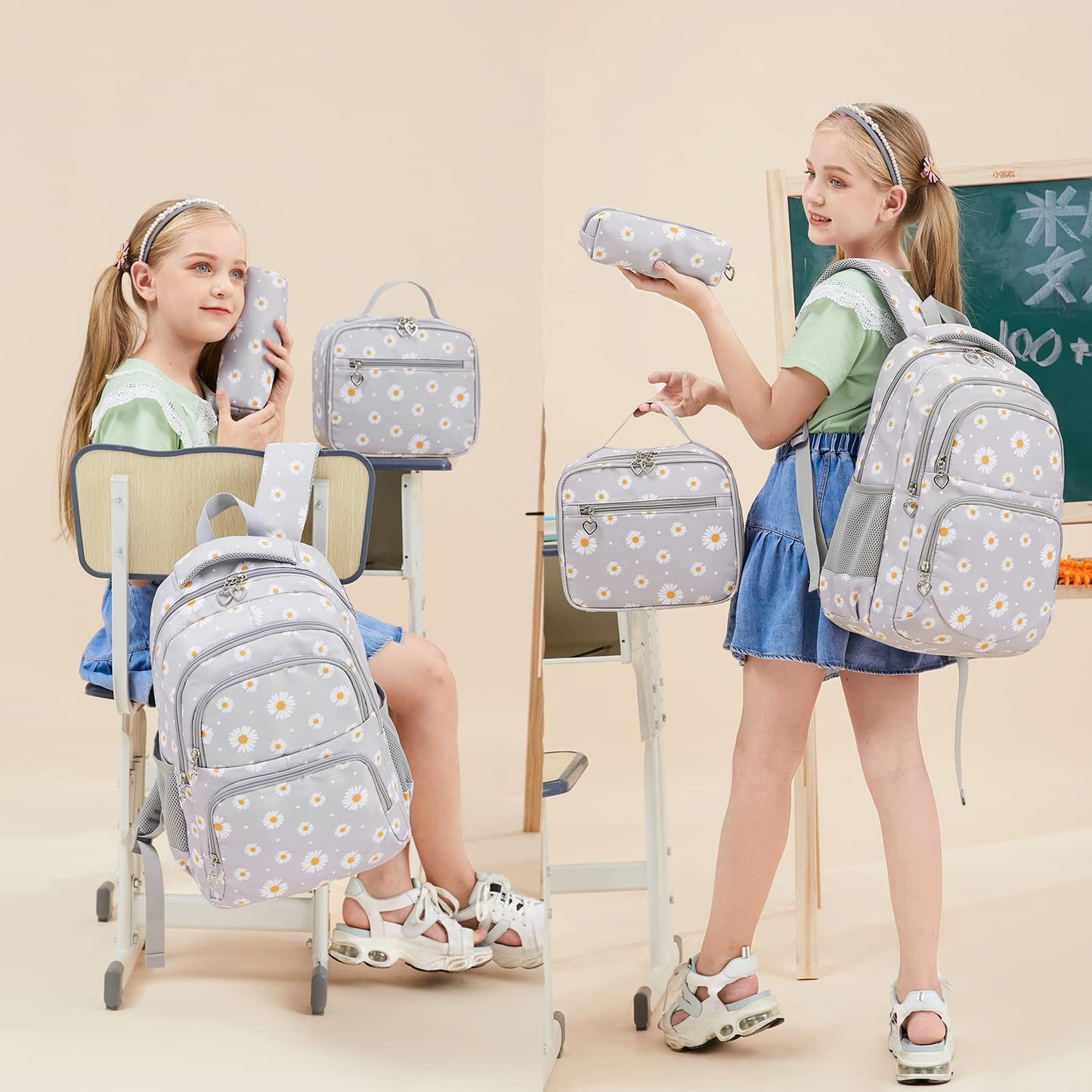 Goldwheat Daisy Backpack Set, 3pcs