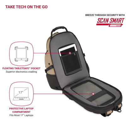 SwissGear 1900 ScanSmart TSA Laptop Backpack, 17" Black