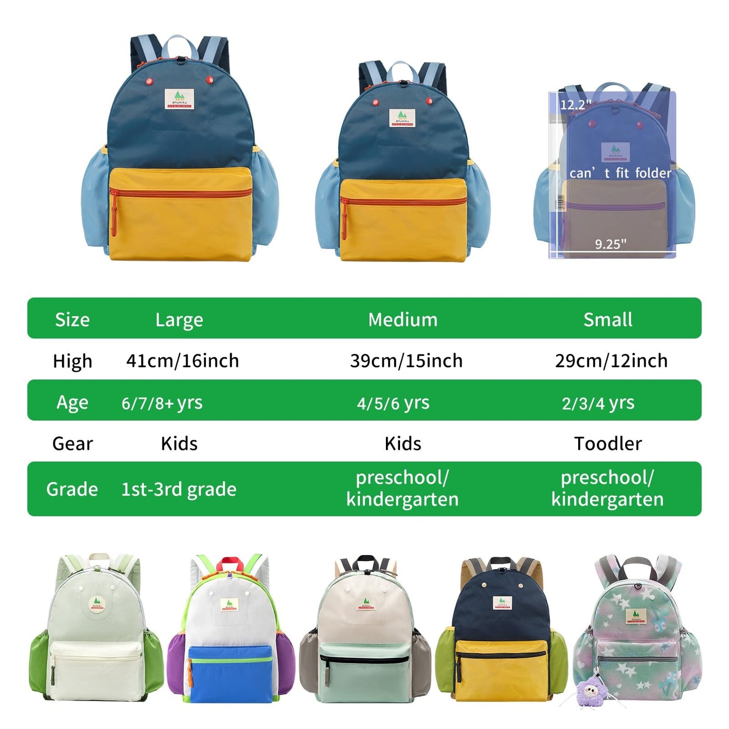 15 Inch Kids Backpack for School & Travel, Medium