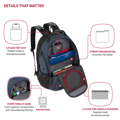SwissGear 1900 ScanSmart TSA Laptop Backpack, 17" Black
