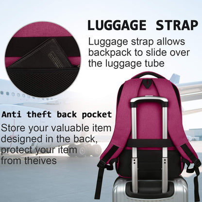 Anti-Theft Laptop Backpack with USB – 15.6" Black