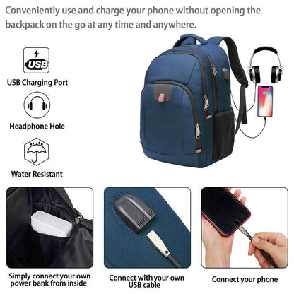 Travel Laptop Backpack, Black Backpack for Men and Women