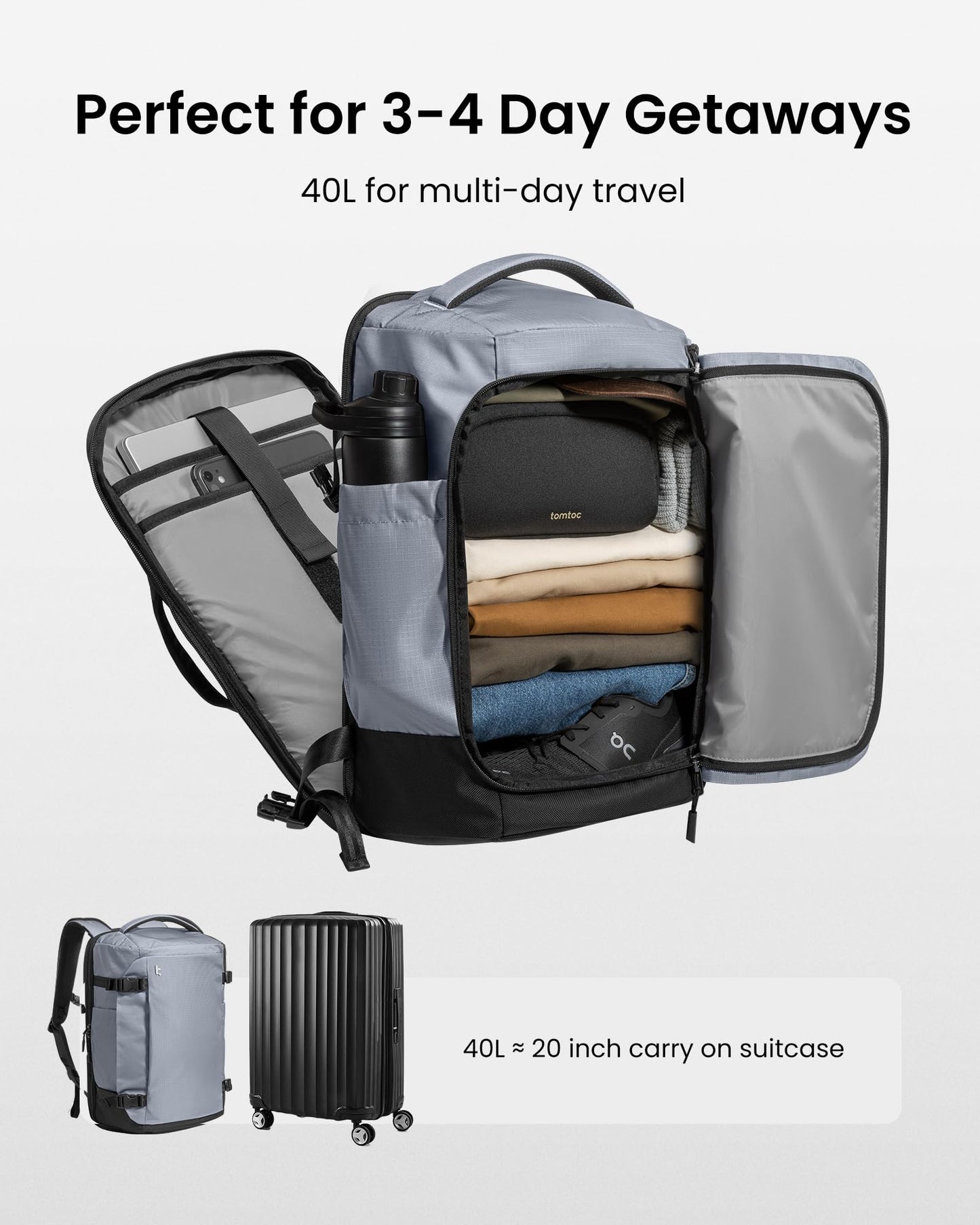 tomtoc 40L Laptop Backpack
