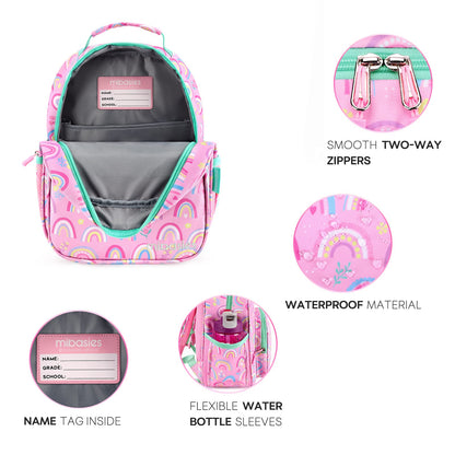 mibasies Girls Backpack 5-8: Lightweight Kids