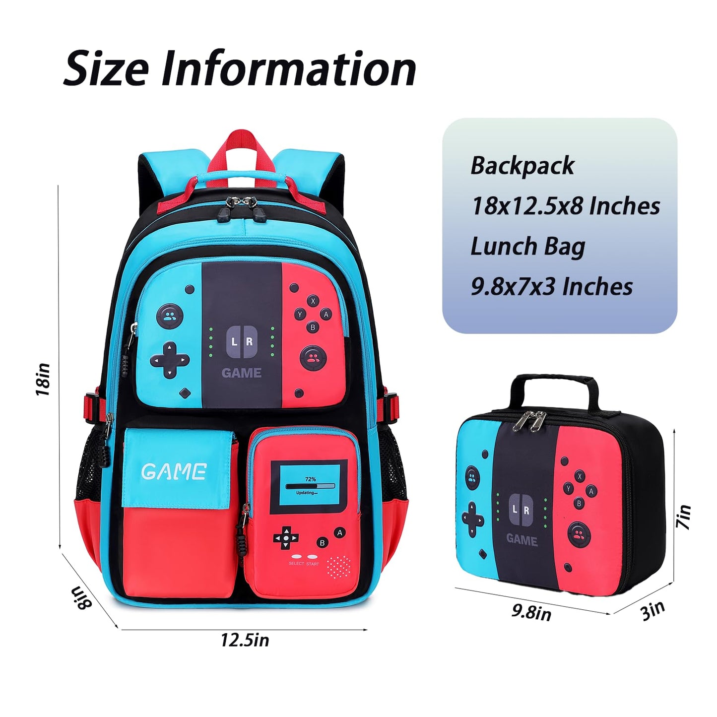 Luminous Boys Backpack – Large Capacity, Blue