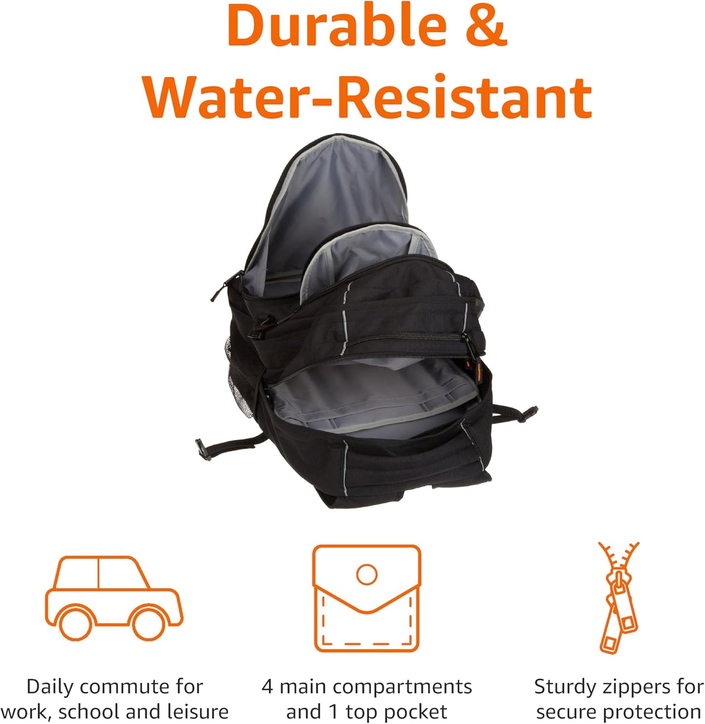 Amazon Basics Laptop Backpack Fits Up to 17-Inch Laptops