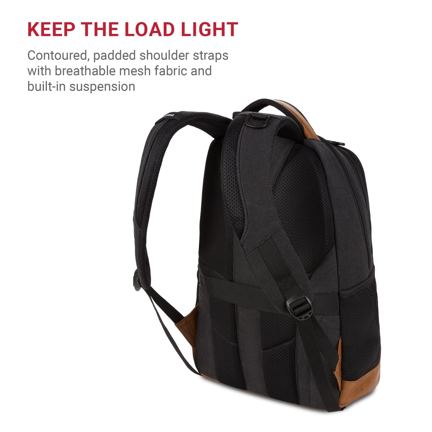 SwissGear Cecil 5505 Laptop Backpack, Pastel Brown/Black, 18-Inch