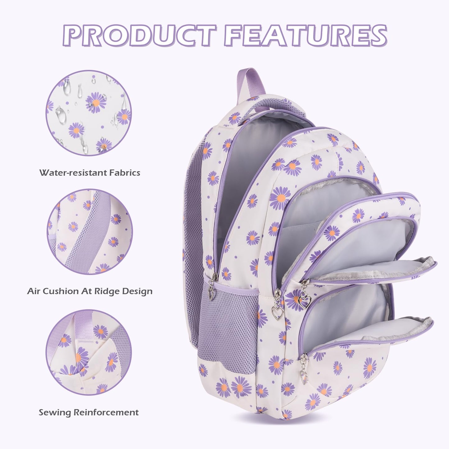 Goldwheat Daisy Backpack Set, 3pcs