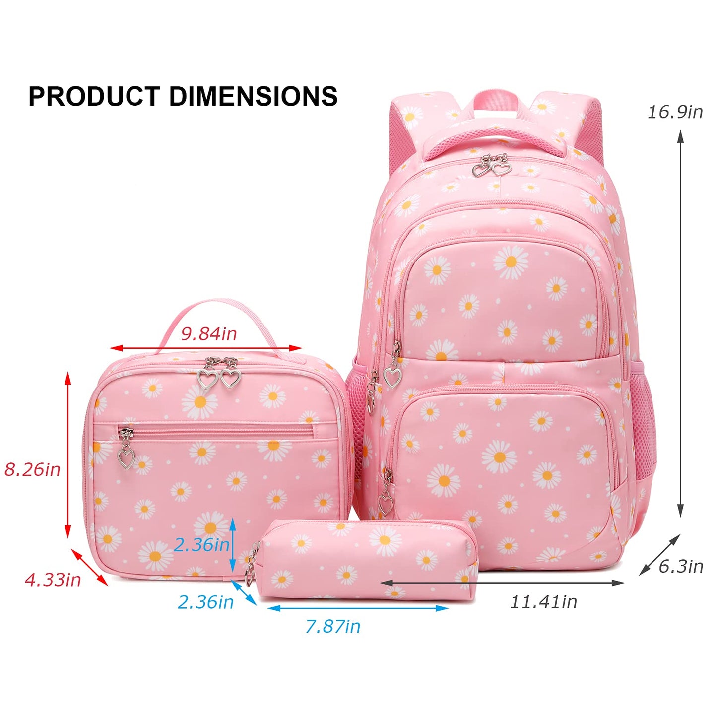 Goldwheat Daisy Backpack Set, 3pcs