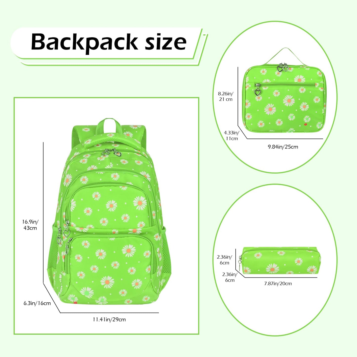 Goldwheat Daisy Backpack Set, 3pcs