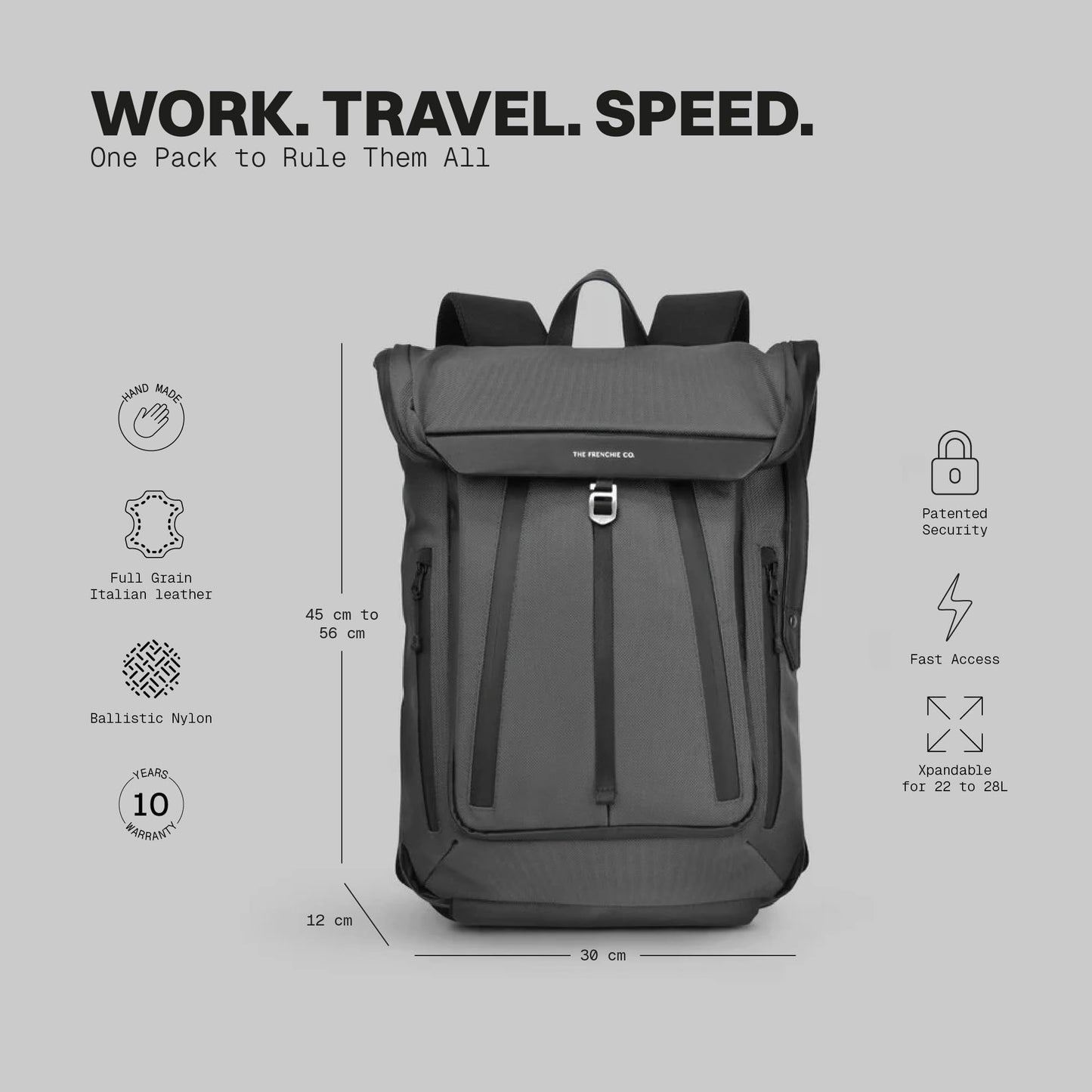 Frenchie Co. Laptop Backpack – Expandable