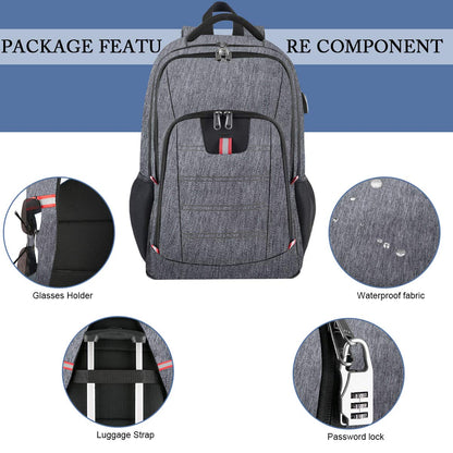 Travel Laptop Backpack, Black Backpack for Men and Women