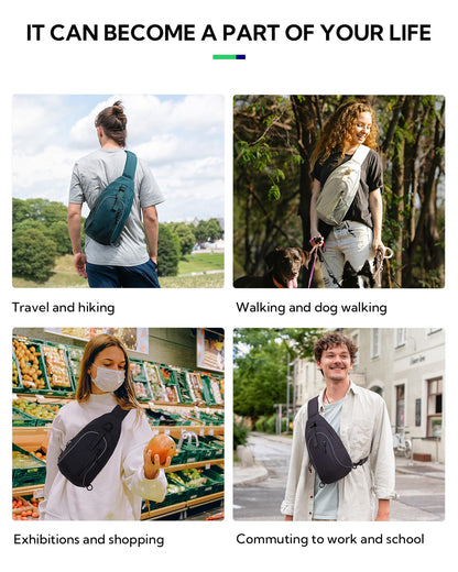 WATERFLY Crossbody Sling Backpack for Travel