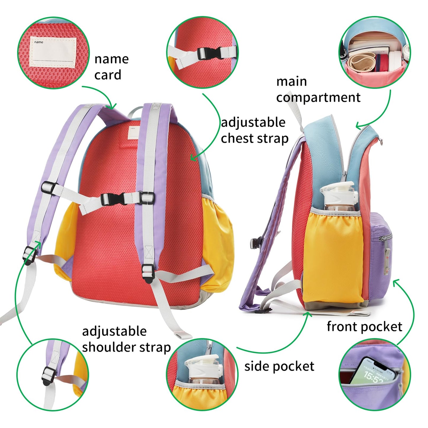 15 Inch Kids Backpack for School & Travel, Medium