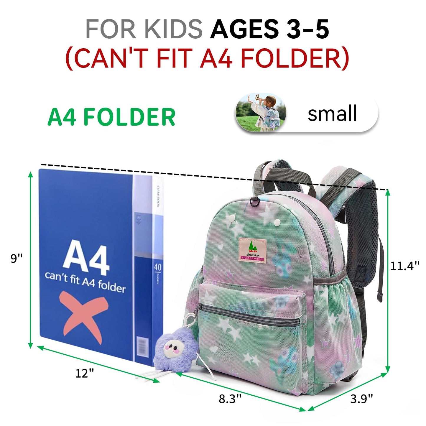 15 Inch Kids Backpack for School & Travel, Medium