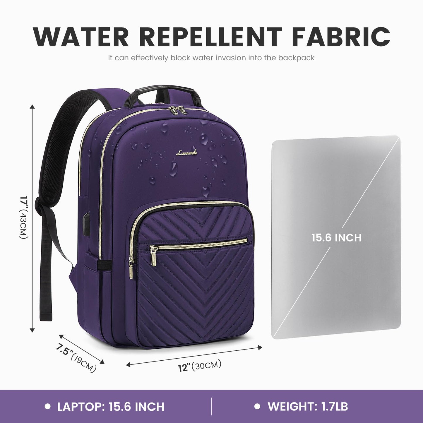 LOVEVOOK 17.3" Laptop Backpack for Women