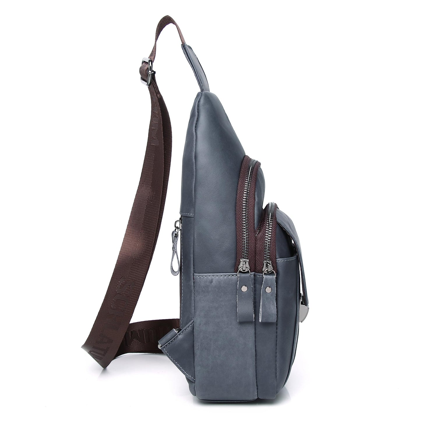 LUKZIJAES Genuine Leather Sling Bag for Men