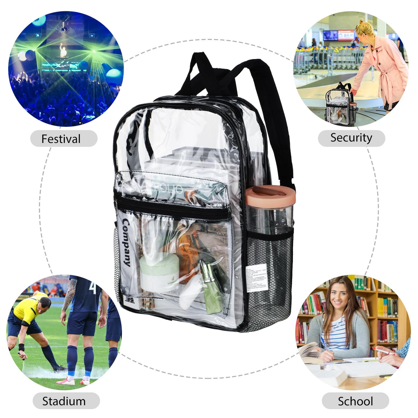 Silkfly Clear Backpacks 72-Pack, PVC Transparent