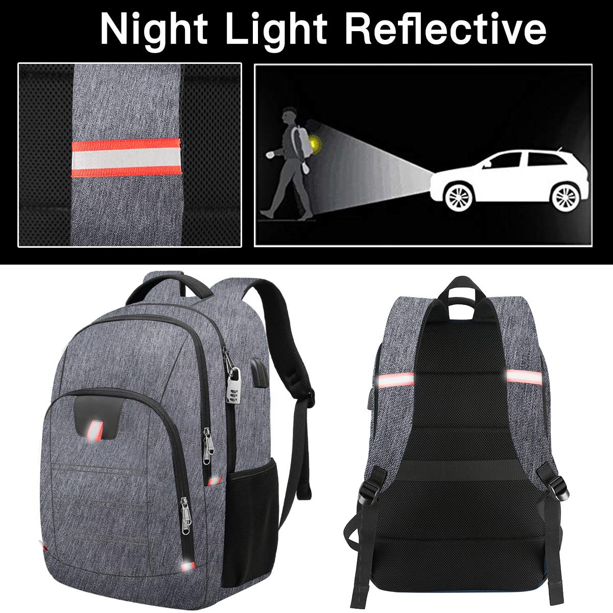 Travel Laptop Backpack, Black Backpack for Men and Women