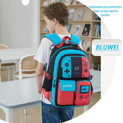 Luminous Boys Backpack – Large Capacity, Blue