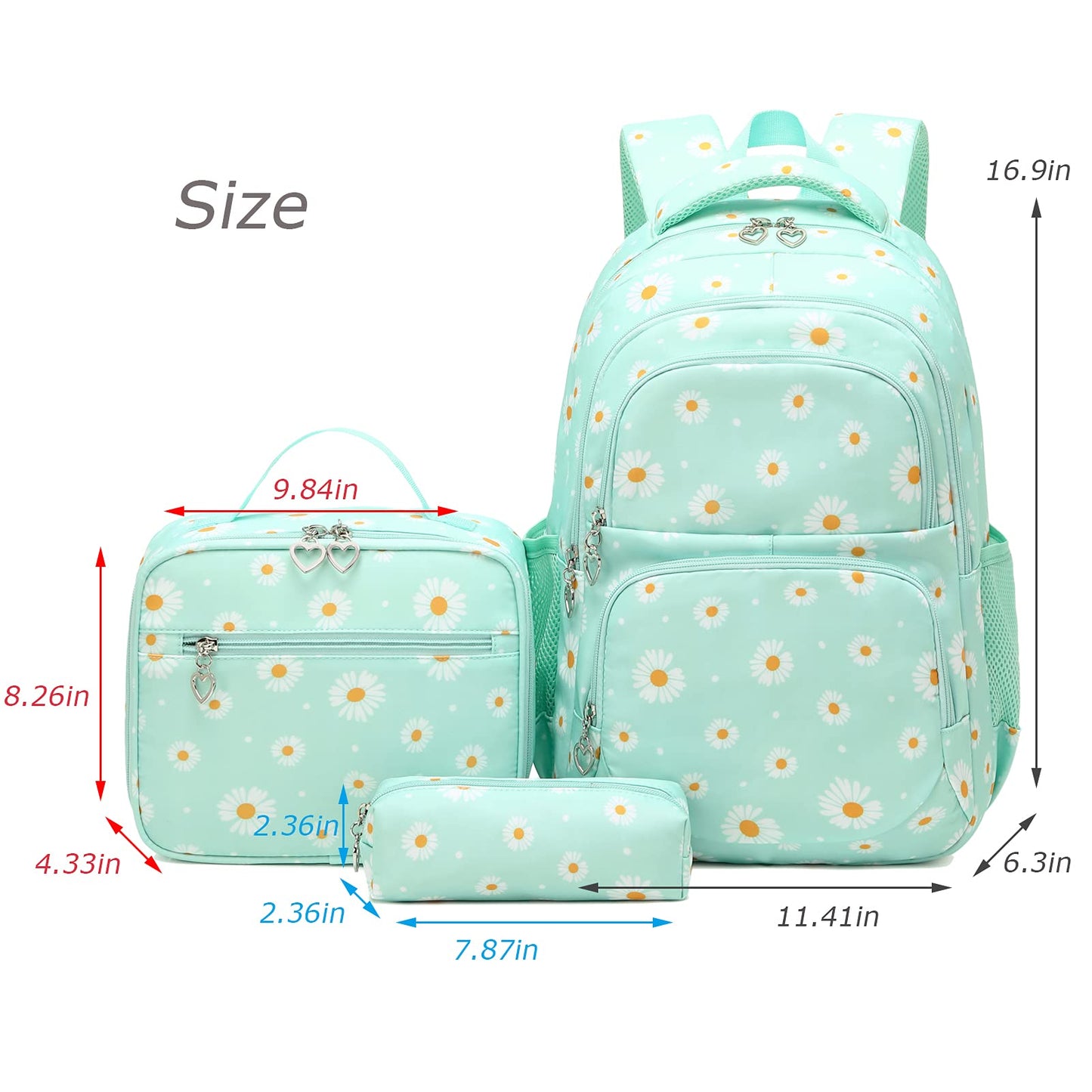 Goldwheat Daisy Backpack Set, 3pcs