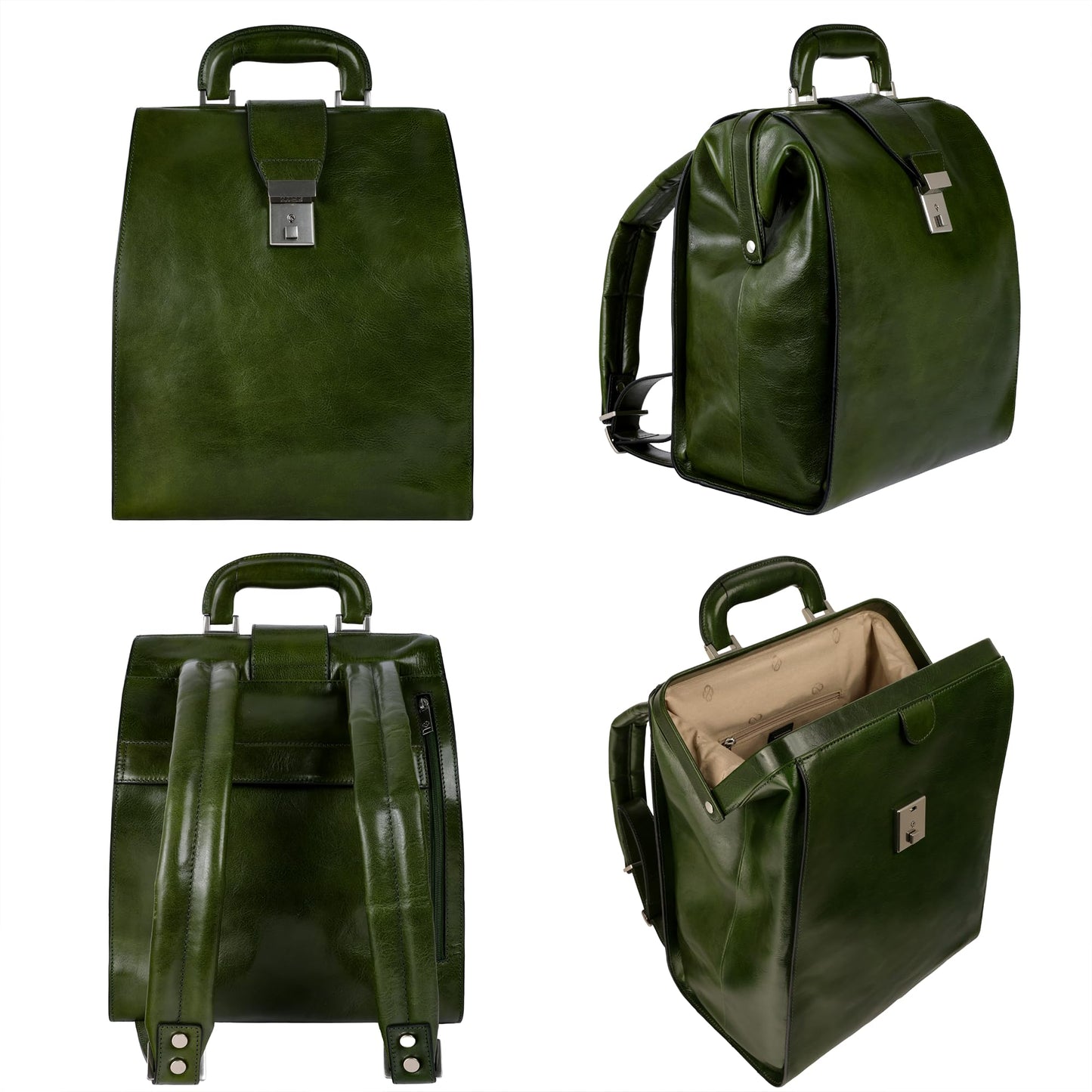 Time Resistance Leather Backpack for Men and Women
