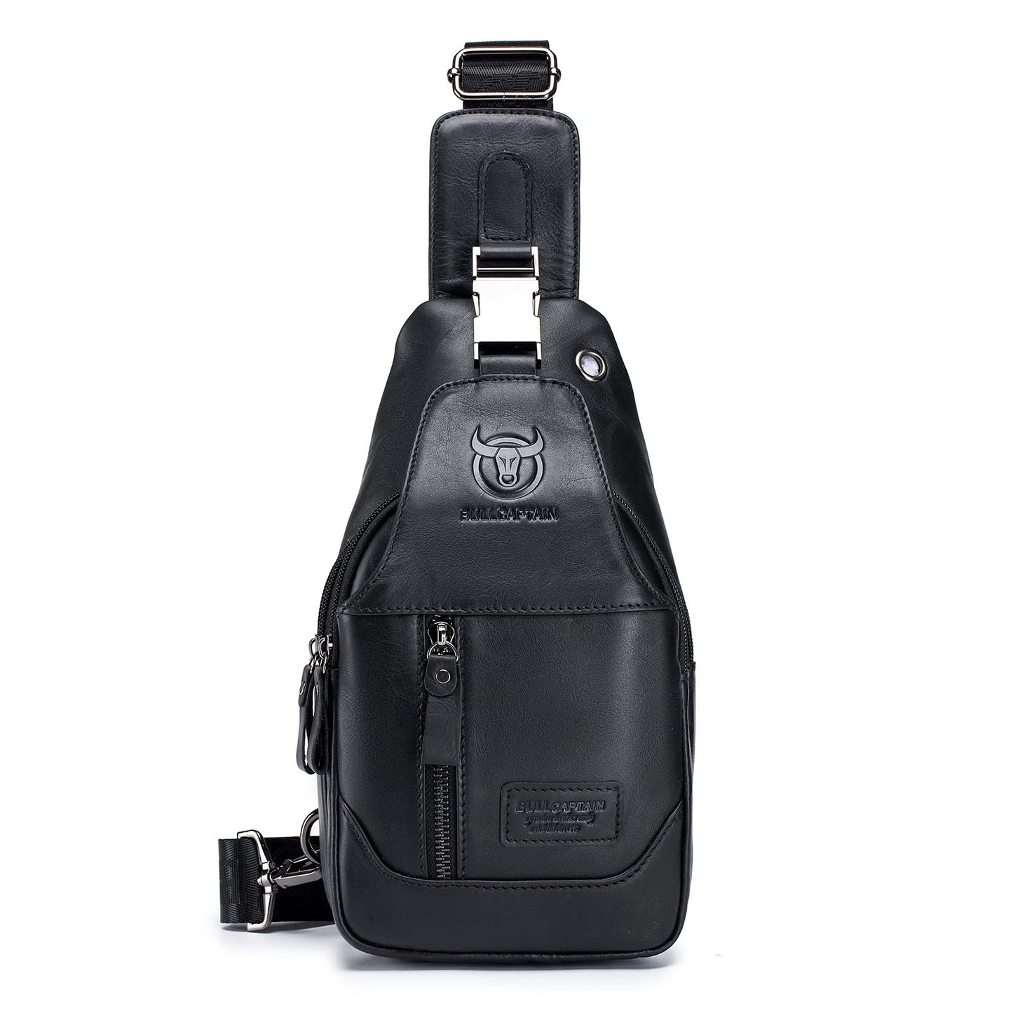 LUKZIJAES Genuine Leather Sling Bag for Men