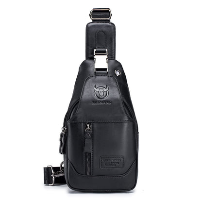 LUKZIJAES Genuine Leather Sling Bag for Men