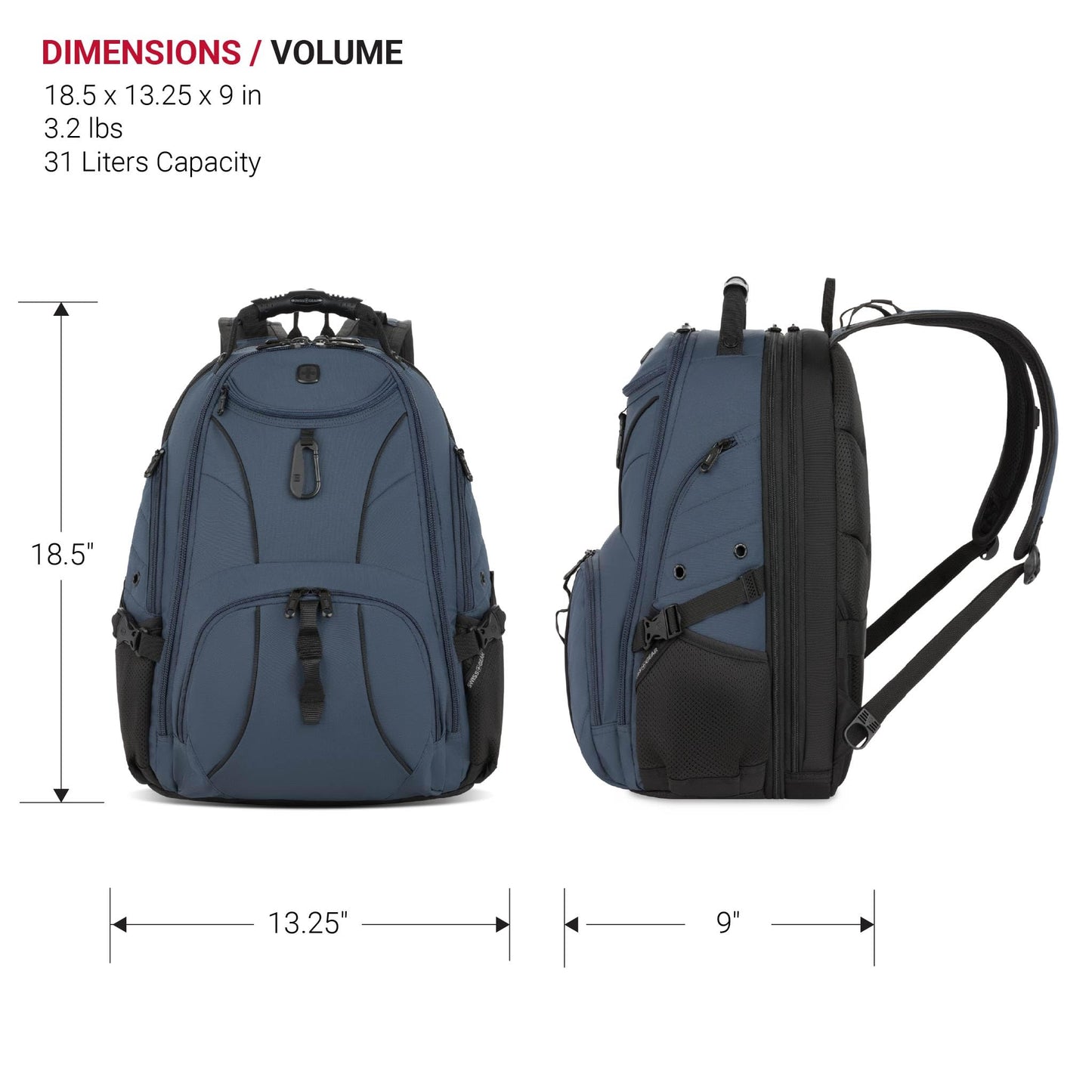 SwissGear 1900 ScanSmart TSA Laptop Backpack, 17" Black