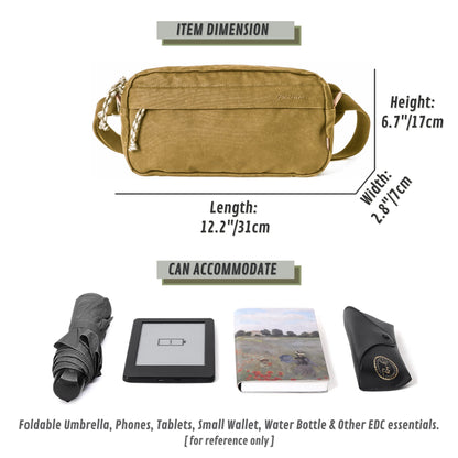 GOOTIUM Men’s Canvas Crossbody Sling Bag, Khaki