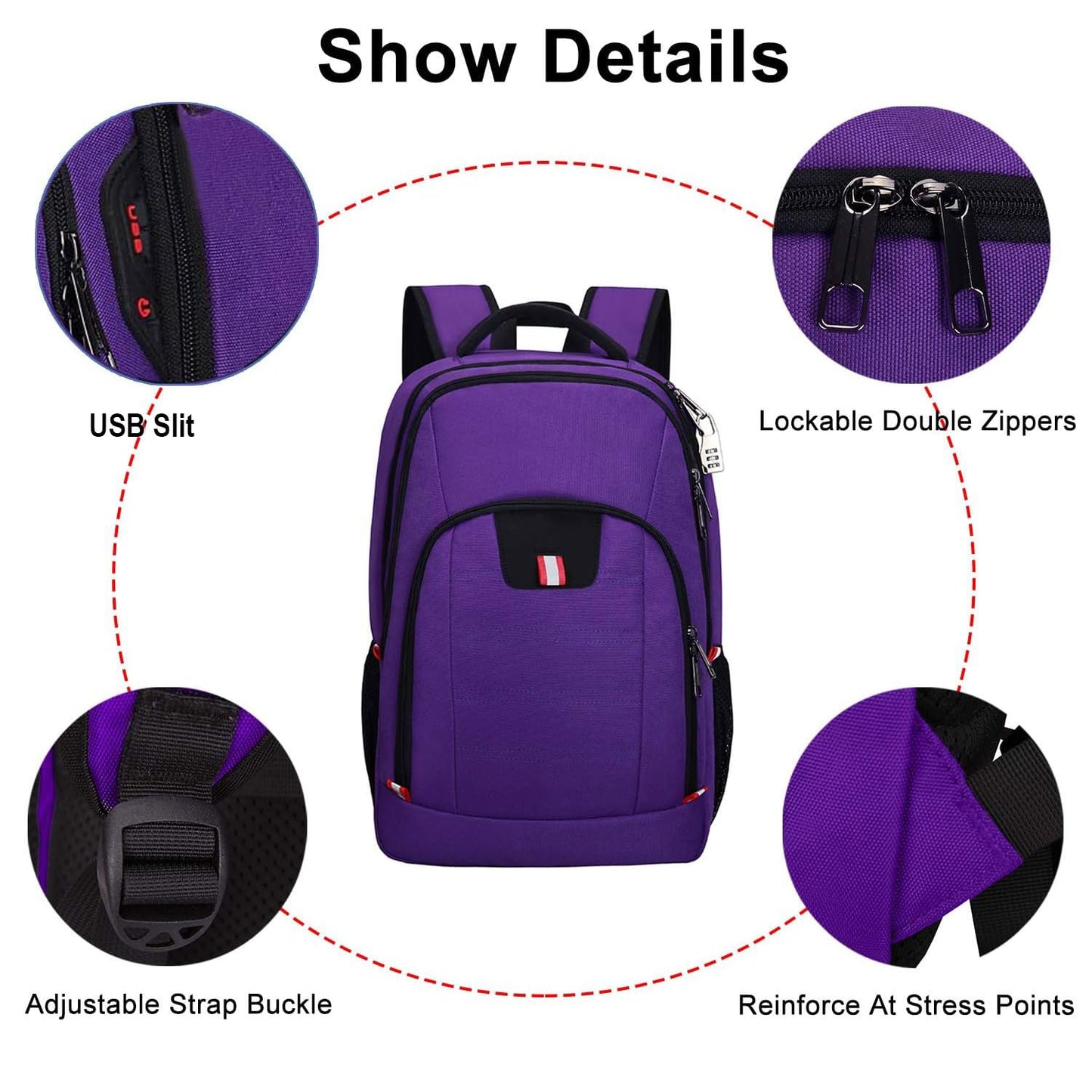 Travel Laptop Backpack, Black Backpack for Men and Women