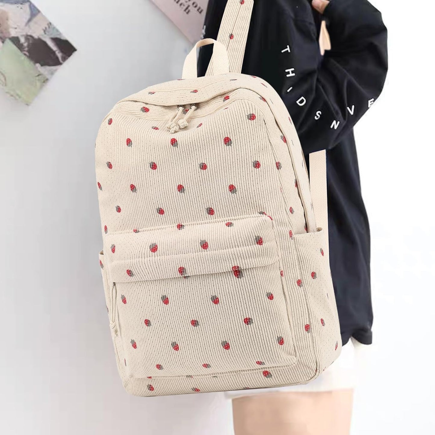 School Backpack for Teen Girls & Women, Corduroy